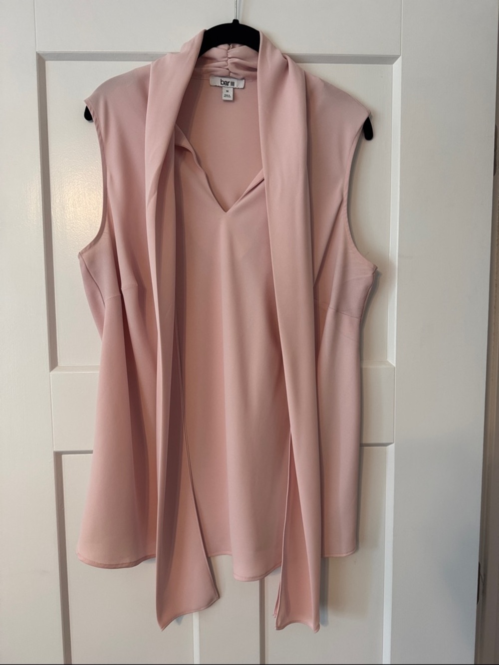 Bar III  Light Pink Draped Sleeveless Top